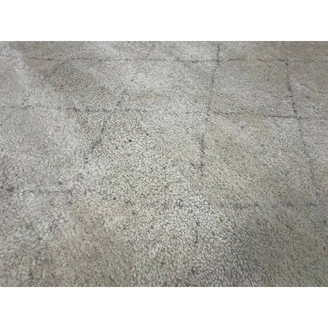 Restoration Hardware Rh Iman Diamond Wool Rug 9x12 - Ivory/Silver For Sale - Image 4 of 18