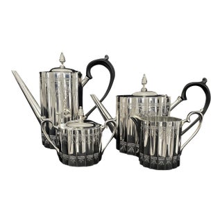 1920s Tiffany & Company Paul Revere Fluted Panel Silverplate Tea Set For Sale