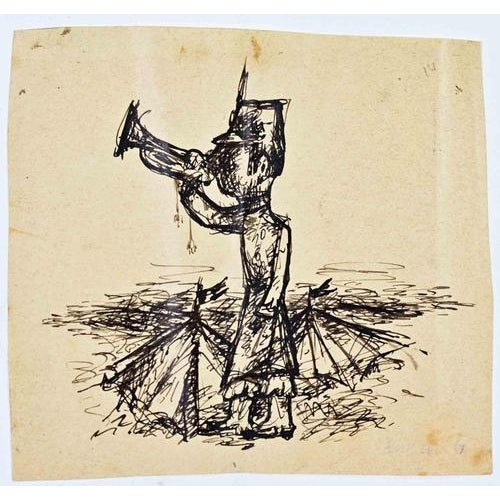 The Watchman is an Artwork, realized by the Italian Artist Anselmo Bucci, in 1910s. Drawing-pen on paper. Good conditions,...