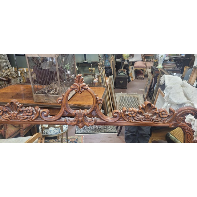 Large 1940s Mahogany Carved Mantel Mirror For Sale - Image 11 of 13