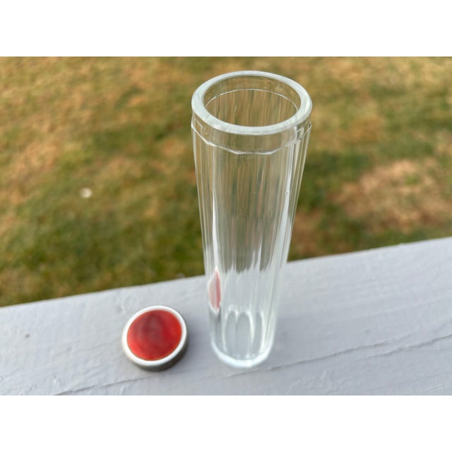 19th C. Red Guilloche Enamel, Sterling and Crystal Vessels - Set of Three For Sale - Image 12 of 13