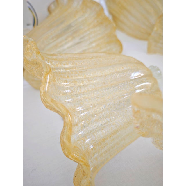 Gold Murano Glass Wall Lamps by Aureliano Toso, Italy, 1980s, Set of 11 For Sale - Image 8 of 18