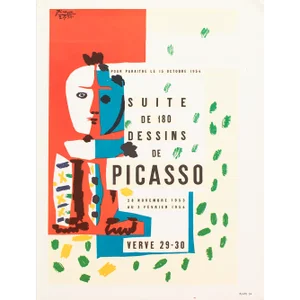 1957 After Pablo Picasso, Poster "Drawings by Picasso 1953-1954"