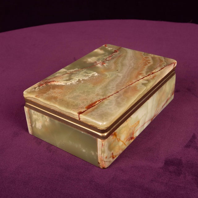 Green Onyx and Brass Lidded Catch-All Box, Italy, 1970 For Sale - Image 18 of 18