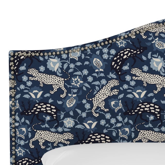 Not Yet Made - Made To Order Ashland Headboard in Blue Leopard, Twin For Sale - Image 5 of 6