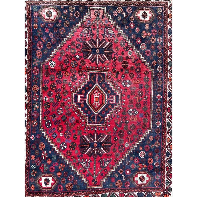Rustic Vintage Shiraz Rug, 1970s For Sale - Image 3 of 8