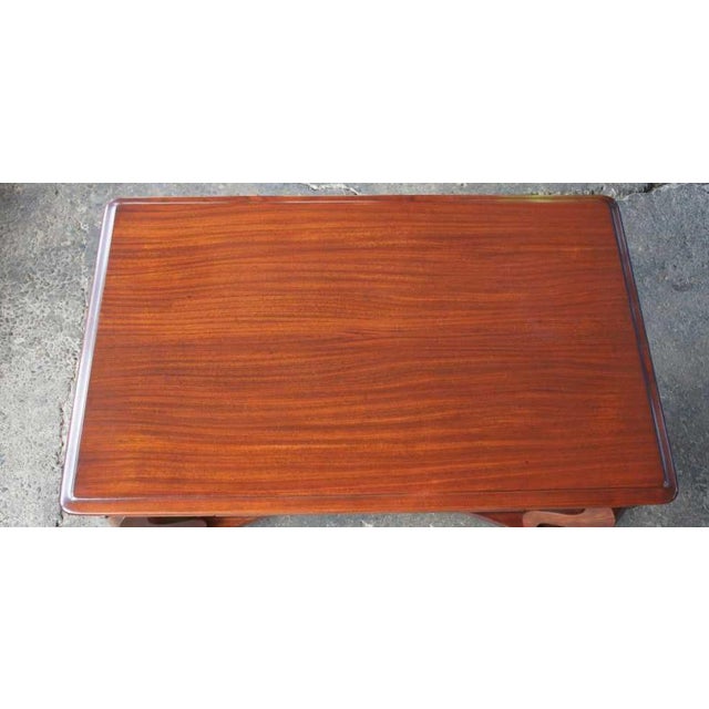 Mahogany 1900 Antique Library Table Writing Desk For Sale - Image 4 of 6