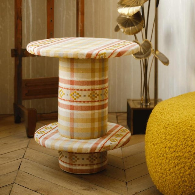 Contemporary Rosalie 50 Side Table in Wood and Fabric by Popus Editions For Sale - Image 3 of 5