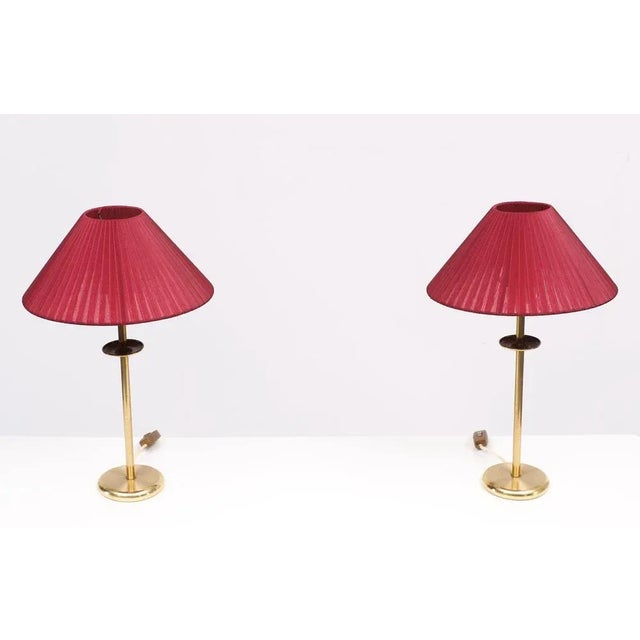 Hollywood Regency Vintage Brass Table Lamps, 1970s, Set of 2 For Sale - Image 3 of 9