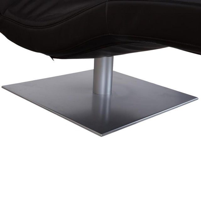 Black Leather Lounger in Brown with Manual Function by Willi Schillig For Sale - Image 8 of 17