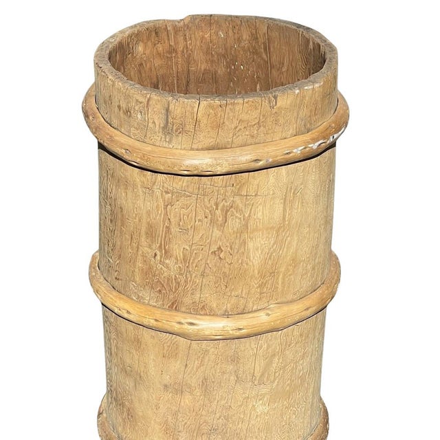 Boho Chic Vintage Wooden Planter For Sale - Image 3 of 4