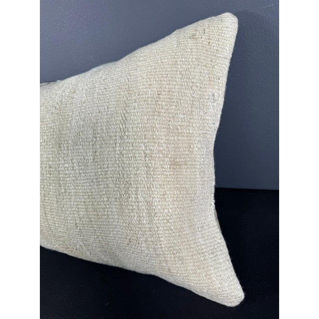 Contemporary Turkish Hemp Pillow Cushion Natural Beige Brown Pillow Cushion Cover 16" x 24" For Sale - Image 3 of 4