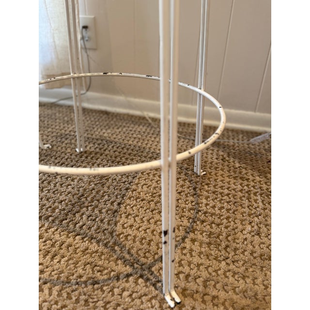 Metal A Set of Italian Mid Century Modern White Perforated Metal Counter Stools Designed Attributed to Maurizio Tempestini, Circa 1950s For Sale - Image 7 of 12