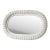 1970s Mid-Century Modern White Oval Handwoven Rattan Pencil Reed Wall Mirror For Sale