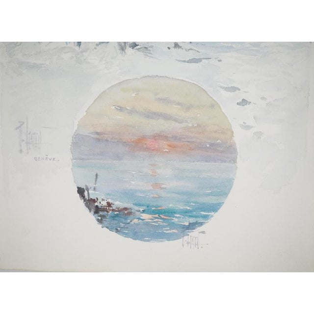 René Leverd, Snow-covered branches, Watercolor For Sale - Image 6 of 9