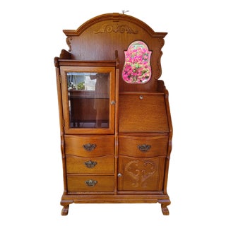 Lexington Furniture Victorian Sampler Collection Side by Side Secretary Desk/ Vanity Cabinet For Sale