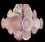 Vintage Italian Murano chandelier in Vistosi style. The chandelier has 36 fantastic iridescent alabaster pink discs in a...