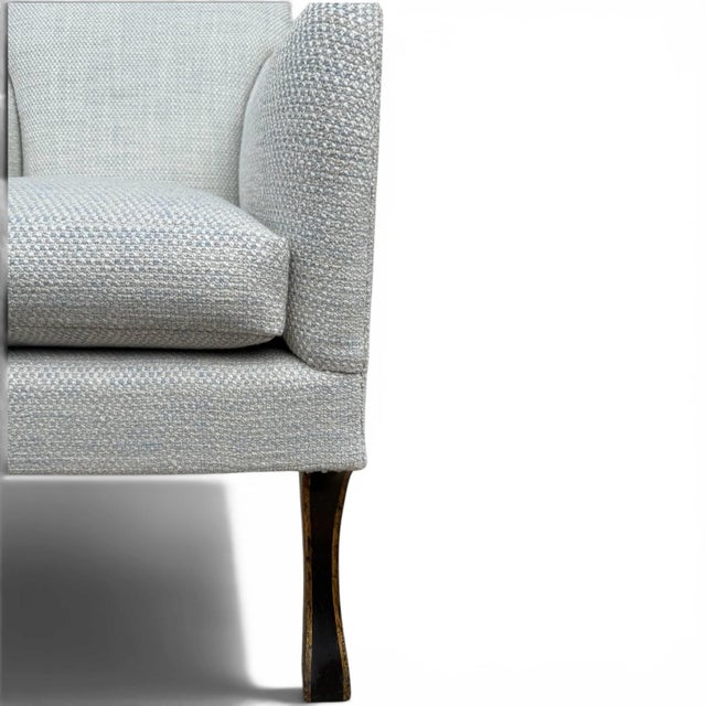 Baby Blue Rose Tarlow Regency Sabreleg Armchair For Sale - Image 8 of 8