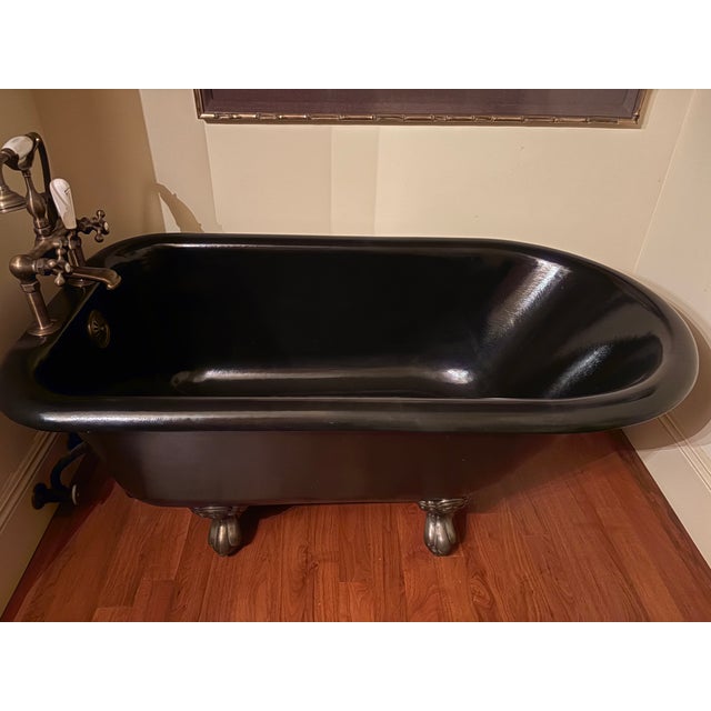 Metal Bathtub - Custom Black "Sunrise Specialty" Cast Iron Bathtub. Excellent Condition, in Working Order. For Sale - Image 7 of 8