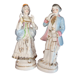 Beautiful 8” Antique Figurines Porcelain From Occupied Japan Ww2