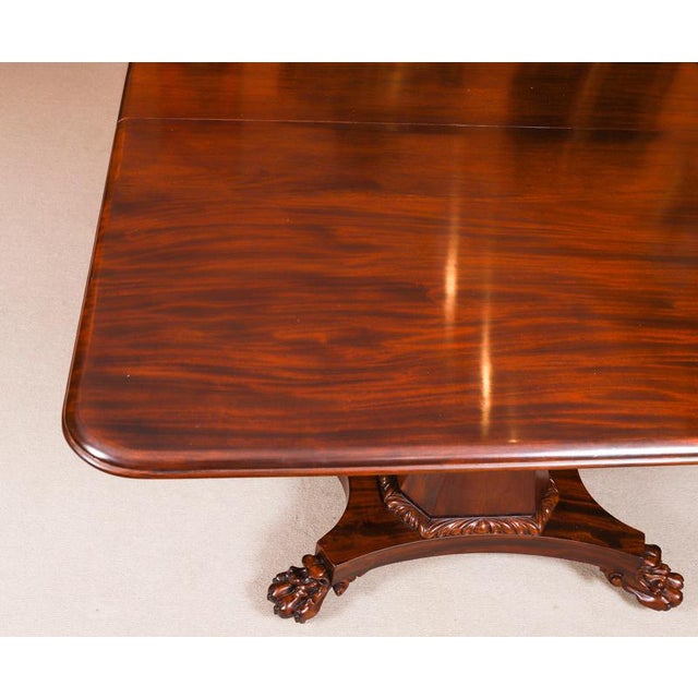 Wood Antique 19th Century George IV Regency Twin Pedestal Dining Table For Sale - Image 7 of 18