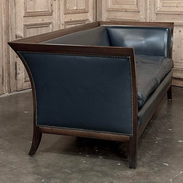 French Directoire Style Mahogany and Leather Canapé ~ Sofa For Sale - Image 9 of 18
