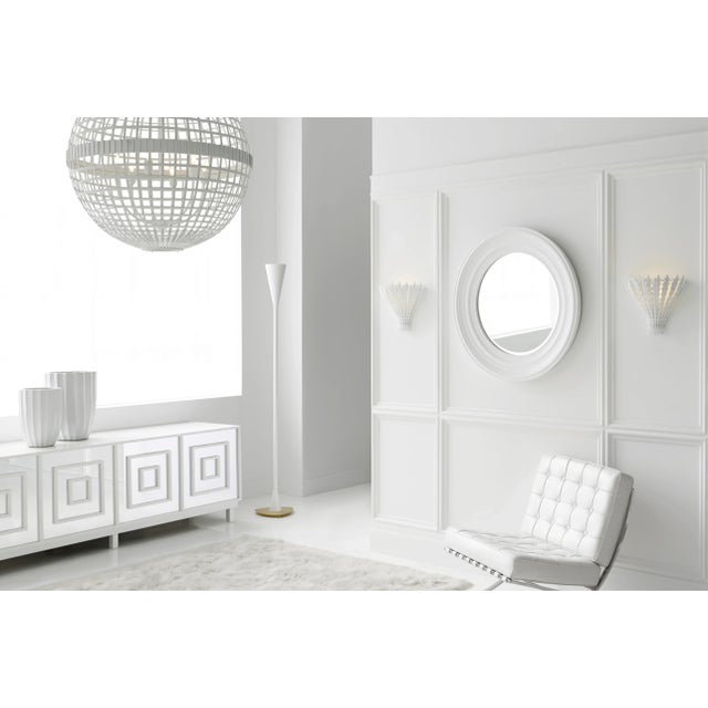 Mill Large Globe Lantern in Plaster White Designer: AERIN Canopy: 6" Round Mounting: Chain Shade Detail: No Option Socket:...