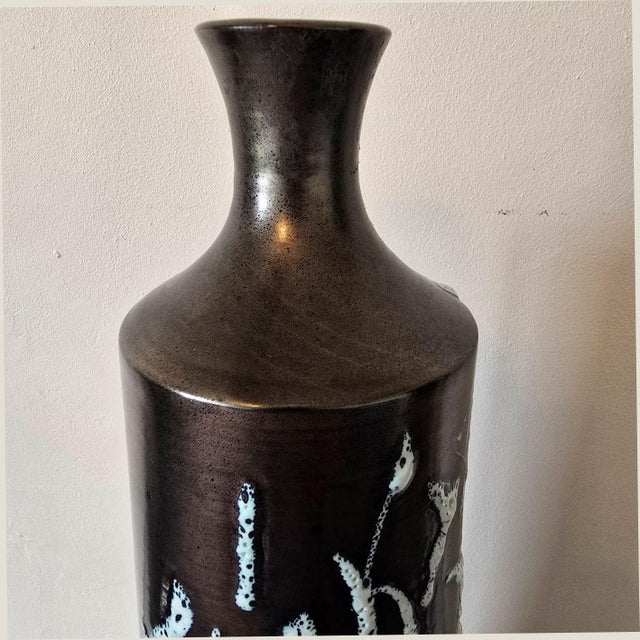 Ceramic Mid Century Modern Italian Tall Vase 1960s For Sale - Image 7 of 14