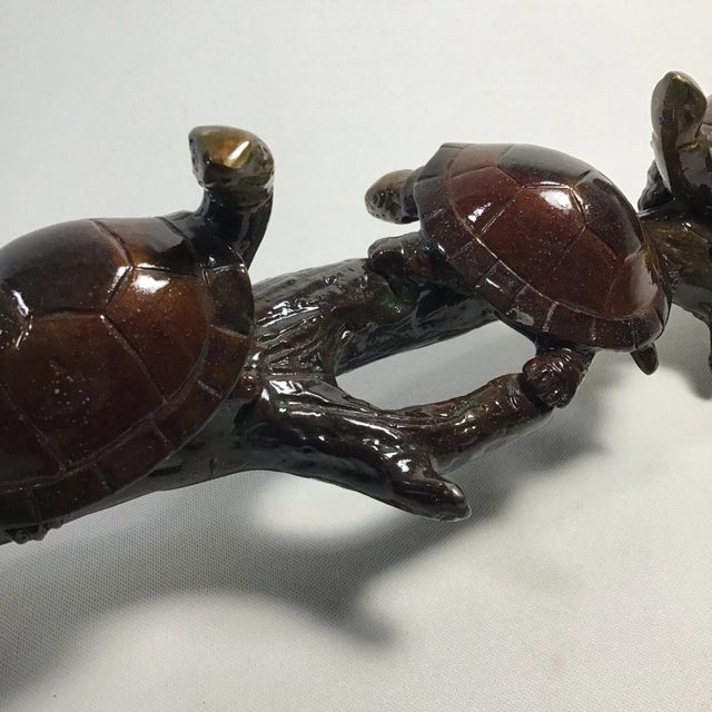 2000 - 2009 2000’s Bronze Sun Bathing Turtles For Sale - Image 5 of 13