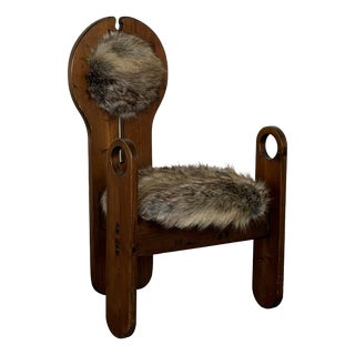 Sculptural Pine Lounge Chair by Szedleczky, Hungary, 1970s For Sale