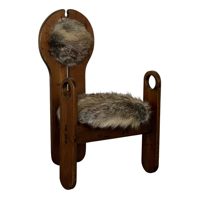 Sculptural Pine Lounge Chair by Szedleczky, Hungary, 1970s For Sale
