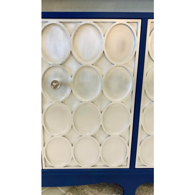 Wood Century Furniture Large Silver Leaf Finished Geometric Sideboard For Sale - Image 7 of 9
