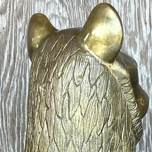 Vintage Chapman Brass Lioness Head Sculpture For Sale - Image 13 of 16