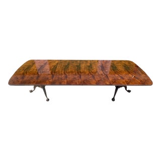 Late 20th Century Chippendale Style Mahogany Ball & Claw Carved Dining Table by Henredon For Sale