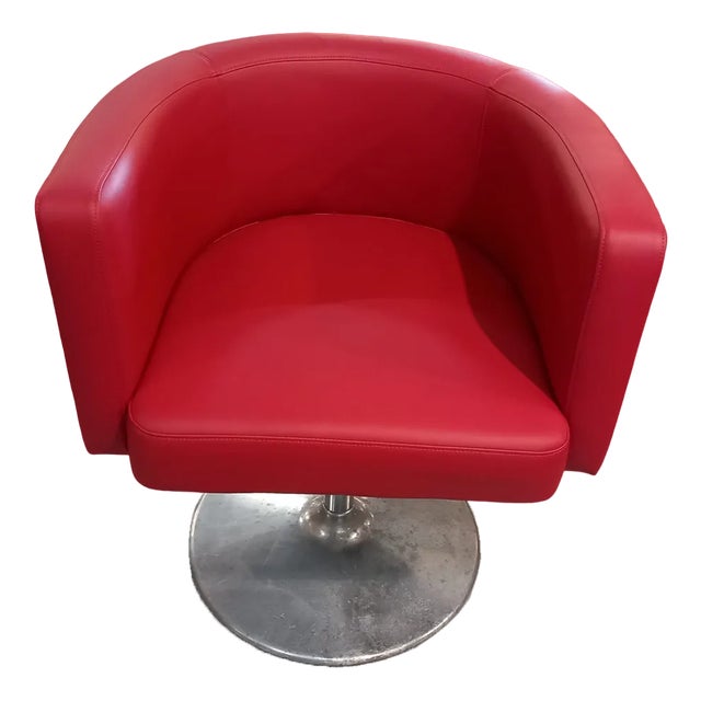 Vintage Red Armchairs, Set of 4 For Sale