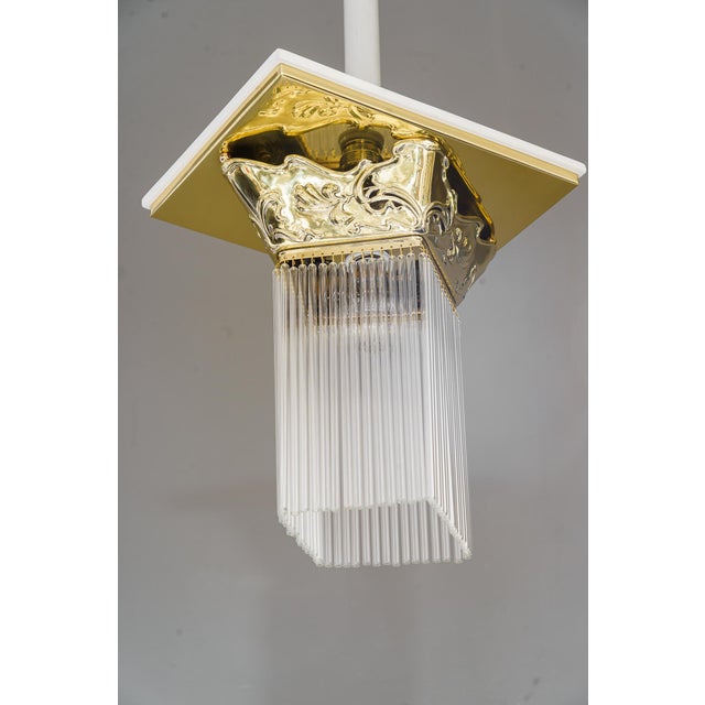 Floral Ceiling Lamp from Jugendstil, Vienna, 1908 For Sale - Image 3 of 14