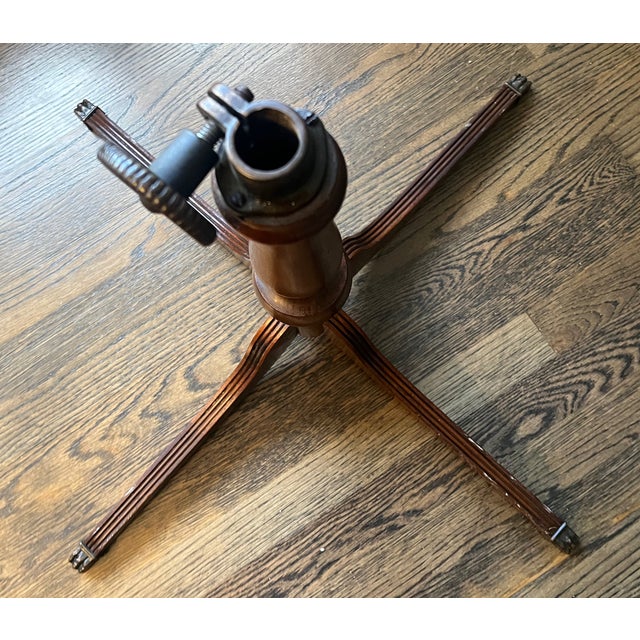Brown Victorian Music Stand Podium Book Stand Mahogany & Wrought Iron Adjustable 1890s For Sale - Image 8 of 12