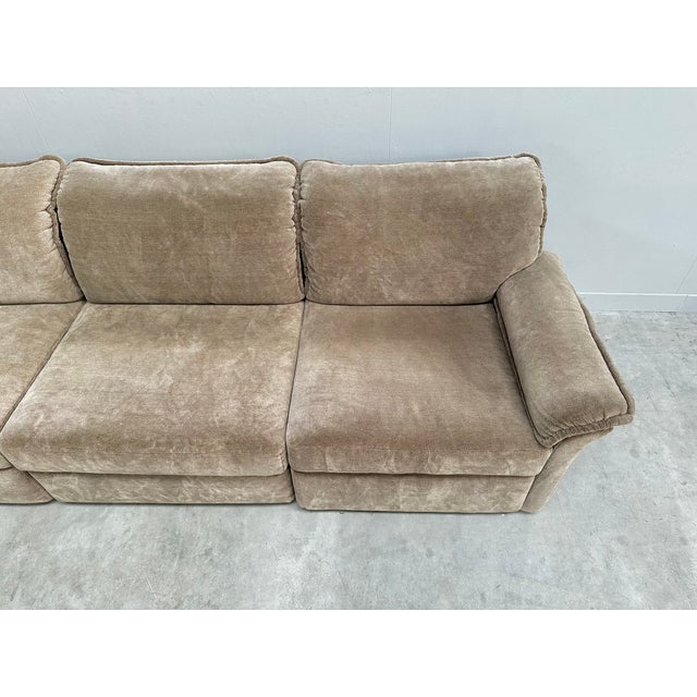 Tan Large Vintage Modular Sofa from Musterring International, Germany, 1970s, Set of 7 For Sale - Image 8 of 12