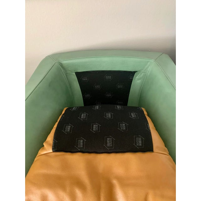 Roche Bobois Leather Account Lounge Chairs - A Pair - Custom Made For Sale In Palm Springs - Image 6 of 13