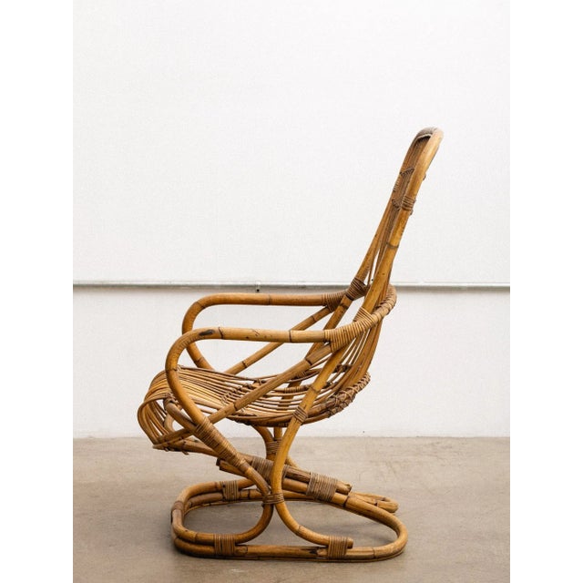 1960s Tito Agnoli Rattan Chair For Sale - Image 5 of 15
