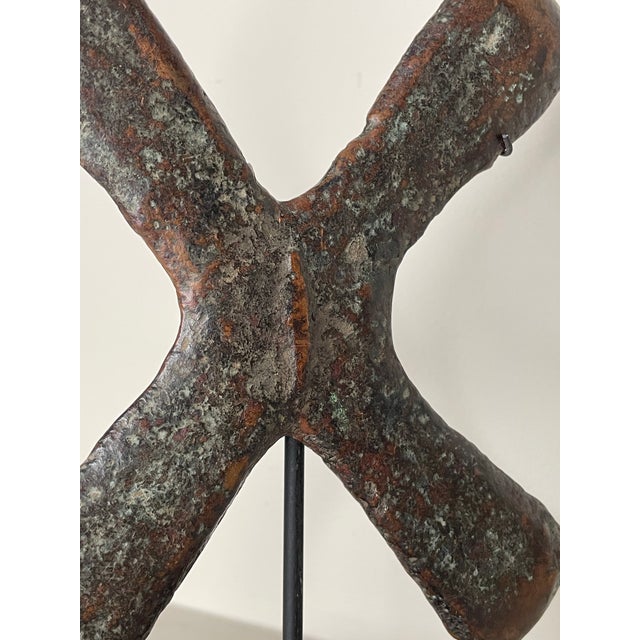 Modern Antique African Mounted Katanga Cross For Sale - Image 3 of 4