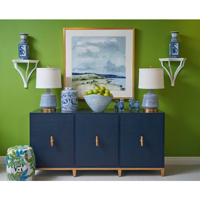 2020s Avery Raffia Sideboard - Navy For Sale - Image 5 of 8
