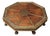 Antique Octagonal Low Hardwood Eastern Table with Decorative Brass Trims, 1890s For Sale
