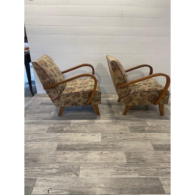 Set art-deco mad-man chairs by halabala by up- zavody model c, 1920-1940 in good original condition original upholstery...
