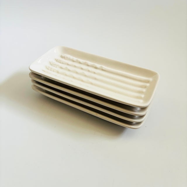 Mid 20th Century California Pottery Asparagus Plates - Set of 4 For Sale - Image 5 of 11