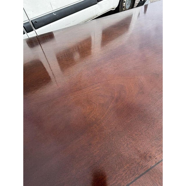 Dining Table and Dining Chairs in Green Leather, Set of 9 For Sale - Image 12 of 18