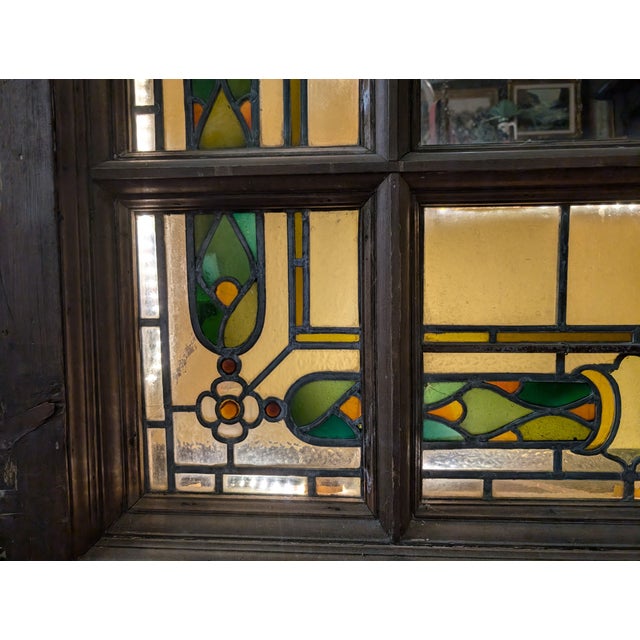 Victorian Antique Victorian Stained Glass Window Large For Sale - Image 3 of 12