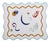 Misette Celestial Embroidered Linen Placemats in Blue/Amber, Set of 4 For Sale