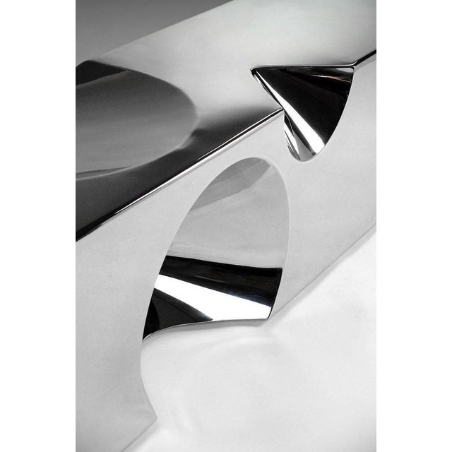 Contemporary Coffee Table in Mirror Polished Stainless Steel by Barberini & Gunnell For Sale - Image 3 of 9