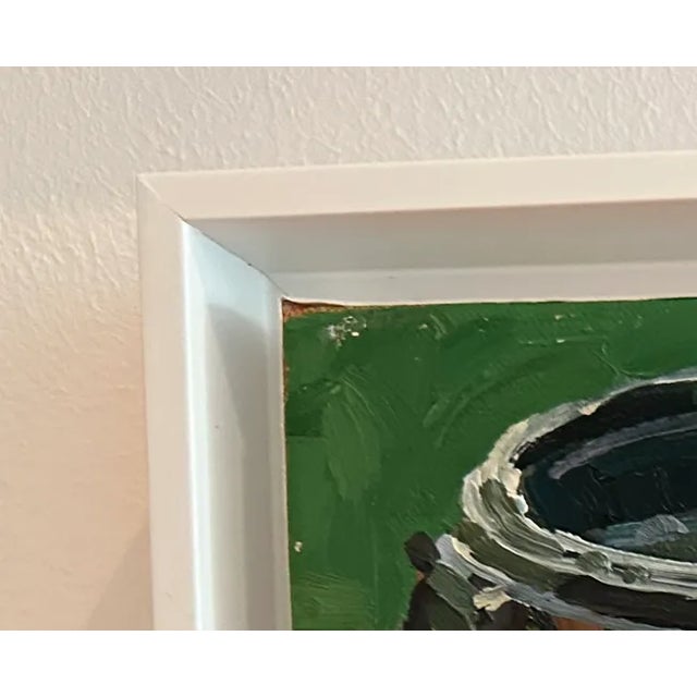 2000 - 2009 Two Trash Cans With Lids Expressionist Still Life Oil Painting, Framed For Sale - Image 5 of 5